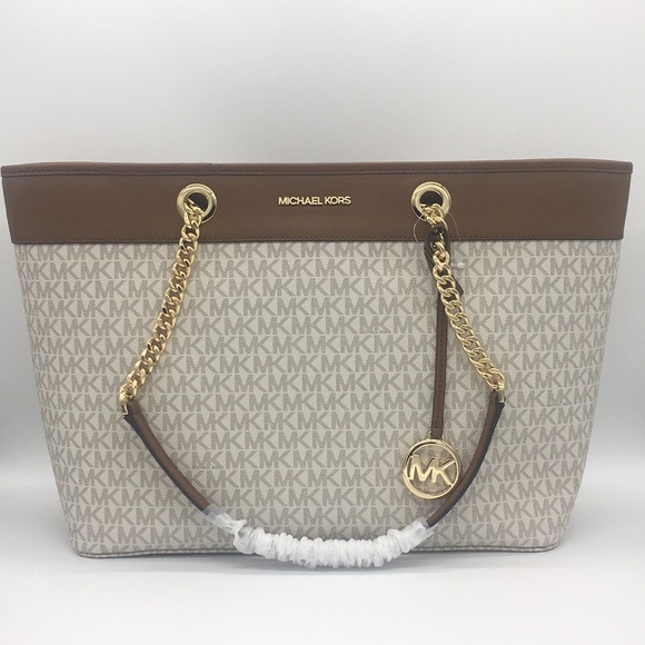 Michael Kors Handbags - MICHAEL KORS SHANIA LARGE EW CHAIN TOTE VANILLA